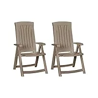 keter chaises de jardin inclinables corsica 2 pcs marron