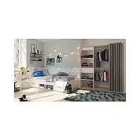 demeyere chambre complete enfant lila : lit + dressing - décor blanc fabriqué en france