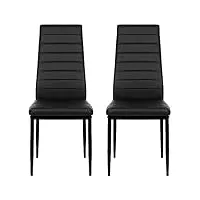 wanzhe lot de 2 chaises de salle à manger style contemporain, chaises de salle a manger modernepour notre salle à manger, cuisine, salle de réunion (2, black)