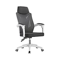 silted fauteuil de bureau pivotant ergonomique inclinable léger de la vie de bureau, chaise d'accoudoirs e-sports chaise de course de sport en maille à dossier haut chaise de bureau (couleur : noir)