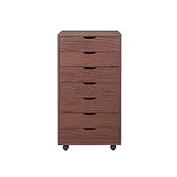 caisson de bureau classeur en bois 7/6/5 tiroirs mdf couleur noyer foncé/gris/blanc for meubles de bureau à domicile rangement pour document (color : 7-drawer dark walnut)