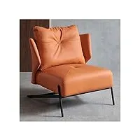 sfxyoybt fauteuil en cuir pu fauteuil d'appoint，moderne style contemporain siège de lecture confortable avec coussin amovible pour salon, chambre à coucher, bureau à domicile(color:orange)