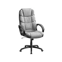 songmics, gris tourterelle chaise de bureau, fauteuil gaming, siège avec accoudoirs, ergonomique, pivotant, réglable en hauteur, avec roulettes, obg024g01, 70 x 70 x (116-126) cm