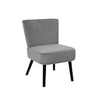 altobuy konae - fauteuil crapaud en velours côtelé gris