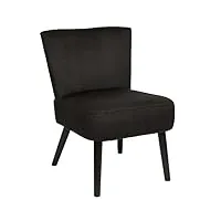 altobuy konae - fauteuil crapaud en velours côtelé noir