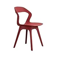 safwel fauteuil de salon chaises de cuisine conception du dossier fauteuil de salon matériau pp écologique pour le salon de bureau chaise design multicolore en option (color : red)