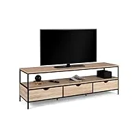 idmarket - meuble tv 160 cm detroit 3 tiroirs design industriel