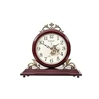horloge de cheminée en bois massif horloge de cheminée silencieuse de style vintage horloge de cheminée en bois alimentée par piles horloge de table rétro s'applique à l'étagère de bureau ca