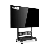 fitueyes support tv à roulettes pour téléviseurs de 40 à 85 pouces chariot meuble tv hauteur réglable jusqu'à 60 kg max. vesa 600x400mm