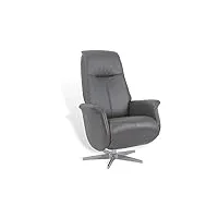 mnd my new design grapheus : fauteuil de relaxation manuel, repose pieds intégré, pivotant 360 ° - (anthracite, cuir)