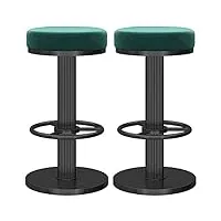 aarong tabourets de bar chaises de comptoir tabourets de bar sans dossier réglables de 25,6 à 31,5 po, chaise de salle à manger rotative à 360 ° réception tabouret de bar haut, siège en velours et
