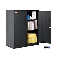 vevor armoire de bureau, black, 35,4 x 17,7 x 41,7 pouces/900 × 450 × 1060 mm