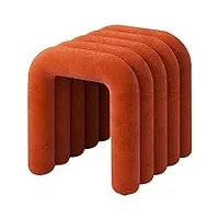 tabouret tabouret de luxe velours repose-pieds tabouret coiffeuse pouf avec support olsterstool en acier au carbone pour chambre salon (taille: type a, couleur: rouge brique)