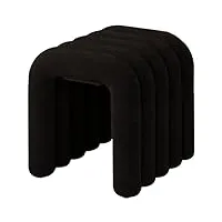 tabouret tabouret de luxe velours repose-pieds tabouret coiffeuse pouf avec support olsterstool en acier au carbone pour chambre salon (taille: type a, couleur: noir)