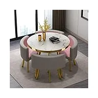 table de club de salle de réception de bureau, ensemble de table à manger ronde moderne pour 4, table de réunion salle de réception de bureau petit espace cuisine ronde (g)