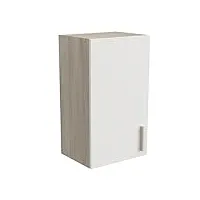 meuble haut de cuisine modulable 1 porte - cuisine complete ‟origan” – coloris blanc mat & chêne - 40 x 30 x 70 cm
