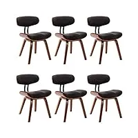 décoshop26 lot de 6 chaises de salle à manger cuisine design intemporel bois courbé et tissu gris cds022394