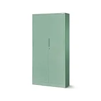 jan nowak armoire de bureau métallique 4 étagères tôle d'acier revêtement en poudre 185 cm x 90 cm x 40 cm (vert pastel)