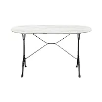 kare design - table bistrot marbre ovale 120x60 cm