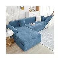 housse canape impermeable housse de canapé d'angle extensible avec accoudoirs housse de canape Élastique en forme de l 4/3/2/1 places universel revêtement couverture pour canapé,blue1-2seats+3seats
