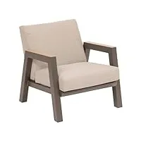 hespéride - fauteuil de jardin praliné axiome en aluminium avec revêtement époxy