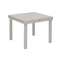 hespéride table de jardin en argile extensible piazza, 8 places, en aluminium avec revêtement époxy, multicolore, standard