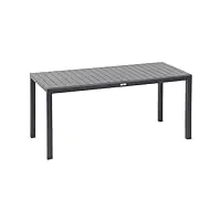 hespéride table de jardin rectangulaire ayora graphite 6 places en aluminium traité avec époxy, multicolore, standard