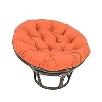 yahbrra coussin de fauteuil papasan, sol rembourré pour pivotant, papasan rond, en polyrotin diamètre 100 cm et Épaisseur du 10 meubles rotin chaises jardin fleurs rondes (color : orange, size : 50*