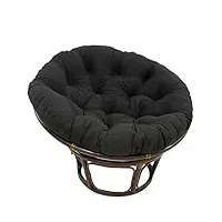 yahbrra coussin de fauteuil papasan, sol rembourré pour pivotant, papasan rond, en polyrotin diamètre 100 cm et Épaisseur du 10 meubles rotin chaises jardin fleurs rondes ( color : black , size : 90*9