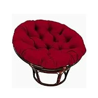yahbrra coussin de fauteuil papasan, sol rembourré pour pivotant, papasan rond, en polyrotin diamètre 100 cm et Épaisseur du 10 meubles rotin chaises jardin fleurs rondes ( color : red , size : 90*90c