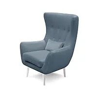 robin inspire luis fauteuil à oreilles pour salon meubles fauteuil tv pour chambre à coucher tv fauteuil de lecture avec coussin relax 82 x 90 x 112 cm gris chaud jambe blanc