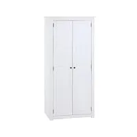 idimex armoire blanche paulo penderie en pin massif avec 2 portes