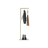 loftplus porte manteau sur pieds - 150 cm métal porte manteaux pour suspendre vêtements, chapeaux et sacs, moderne portemanteau pour entrée, salon, chambre, bureau (doré)