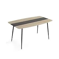mondeer table de salle à manger, 150 x 85 cm, avec repose-pieds réglables, moderne, pour 4 à 6 personnes, pour salle à manger, cuisine, salon, chêne