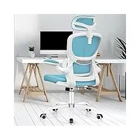 razzor chaise de bureau ergonomique, fauteuil de bureau en maille avec appui-tête réglable et soutien lombaire, chaise d'ordinateur avec accoudoirs pliables, inclinaison à 90°-135°
