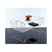 slato dixie - table basse de salon, table basse, table basse, table basse design moderne en plex. fabriqué en italie transparent.
