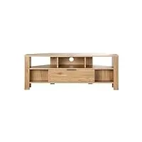 calicosy meuble tv d'angle - style contemporain - meuble gain de place - pour salon - l120 x l40 x h45 cm