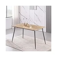 b&d home table de salle à manger lior | 120 cm x 80 cm table de cuisine table en bois pour la cuisine, la salle à manger | design industriel moderne | aspect chêne sablé, 11215-120-eisa