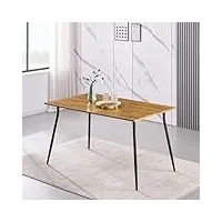 b&d home table de salle à manger lior | 120 cm x 80 cm table de cuisine en bois pour cuisine, salle à manger | design industriel moderne | aspect chêne sauvage, 11215-120-eiwl
