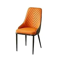 fauteuil moderne avec pieds en métal, chaise de cuisine élégante avec accoudoirs et dossier pour chambre à coucher ou salon orange