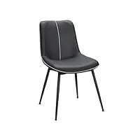 vasagle chaise de salle à manger, chaise de cuisine, assise rembourrée, surface en pu, pieds en acier réglables, dossier courbé, pour salle à manger, cuisine, noir d'encre ldc140b01