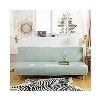 jianyana housse de canapé-lit moderne sans accoudoirs, 2 à 3 places, housse de canapé extensible, durable en polyester élastique, futon s (gris lin)