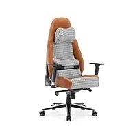 staruzi chaise de gaming - charge maximale : 200 kg - chaise de bureau rétro - en cuir synthétique pu anti-salissure et tissu pied-de-poule - grand coussin