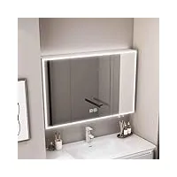 ukewei meuble a miroir anti-buée armoires de salle de bain hd avec bande led armoire toilette miroir blanc froid armoire murale for la maison (size : 100cm)