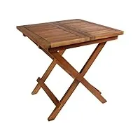 h4l table d'appoint pliante en bois d'acacia huilé aspect teck 50 x 50 cm