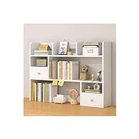 nganoh bibliothèque en bois blanc, étagère de bureau, organisateur, présentoir de rangement, grande taille et capacité, mobilier de bureau, salon, étude