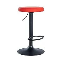 clp tabouret de bar ponte similicuir i chaise réglable en hauteur, couleur:rouge, couleur du cadre:noir