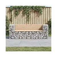barash banc de jardin design gabion 184x71x65,5 cm bois massif de pin,banc plastique blanc,mini en plastique jardin,banc d'extérieur