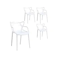dupi lot de 4 chaises à manger blanc mauve, chaises de cuisine et salon