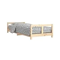vidaxl cadre de lit pour enfants avec tiroirs, lit simple avec tête de lit et pied de lit, meuble de chambre, scandinave, marron 80x200 cm bois de pin massif